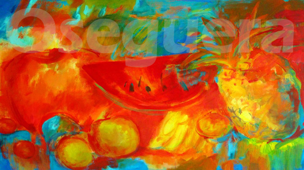 Sandias y frutas en el tr&oacute;pico 